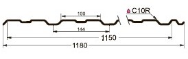 Чертеж профнастила GL-10R